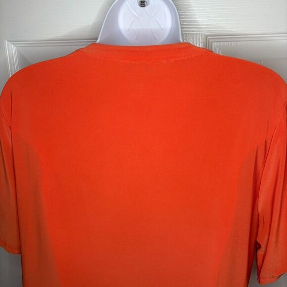 Cato Buttob Down Tie Front Blouse Coral Top M - Picture 8 of 10